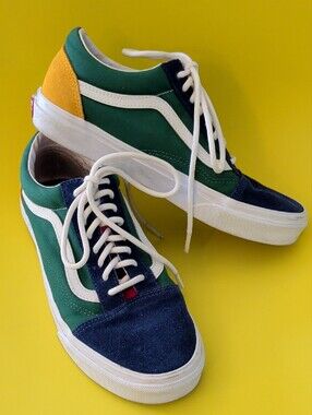 Vans Old Skool Colorblock Sneakers in Blue, Green & Yellow